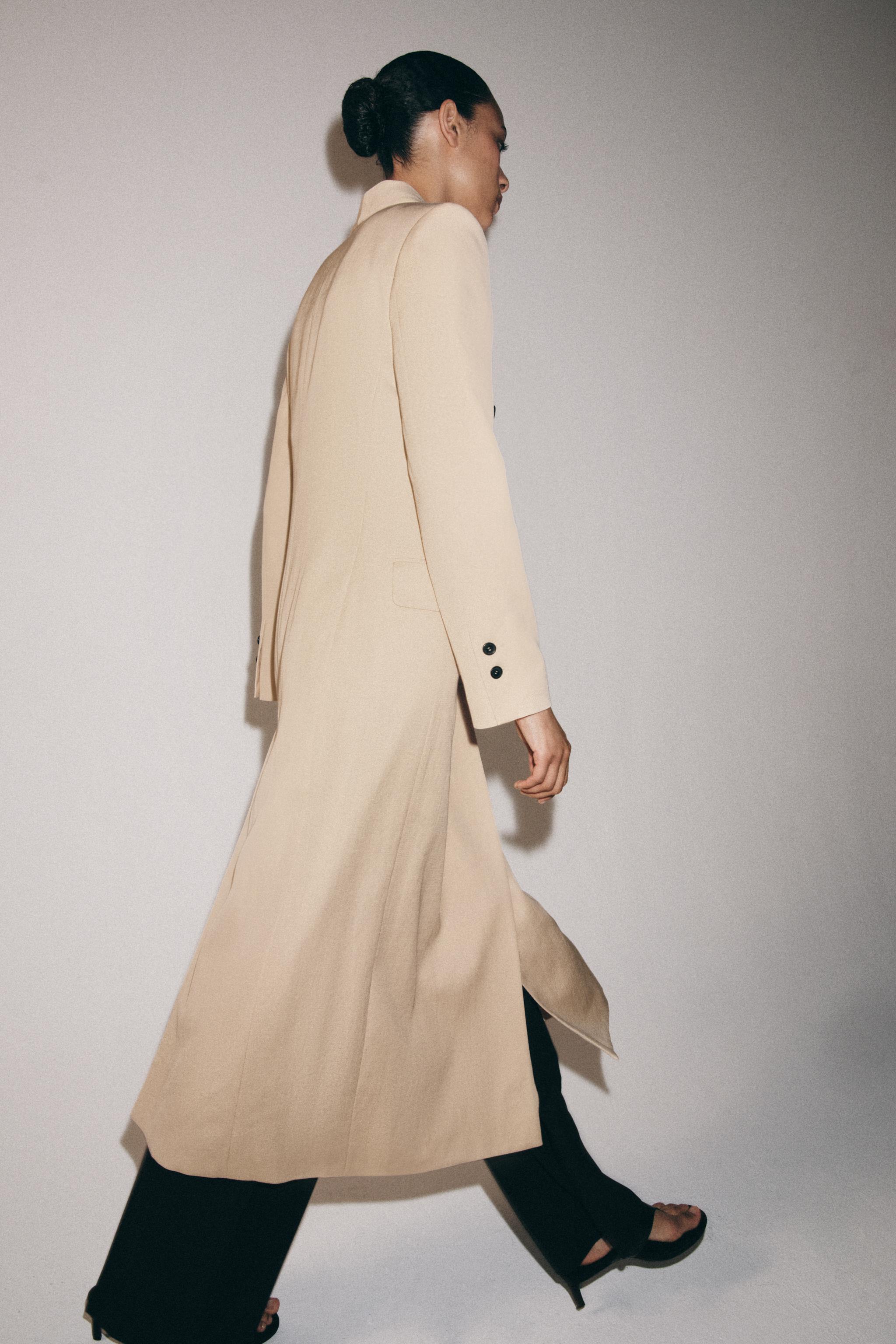 ZW COLLECTION FLOWY DOUBLE-BREASTED COAT